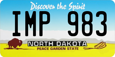 ND license plate IMP983
