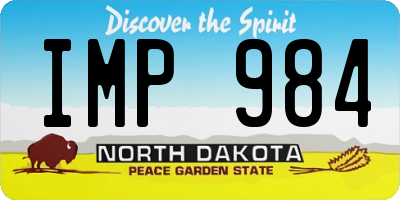 ND license plate IMP984