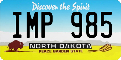 ND license plate IMP985