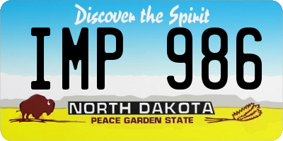 ND license plate IMP986