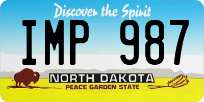 ND license plate IMP987
