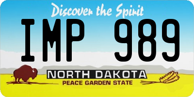 ND license plate IMP989