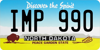 ND license plate IMP990