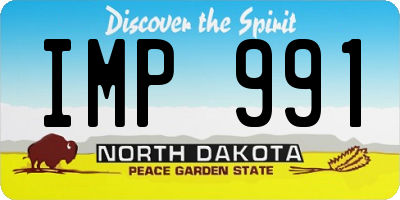 ND license plate IMP991
