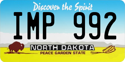 ND license plate IMP992