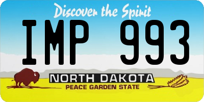 ND license plate IMP993