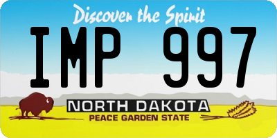 ND license plate IMP997