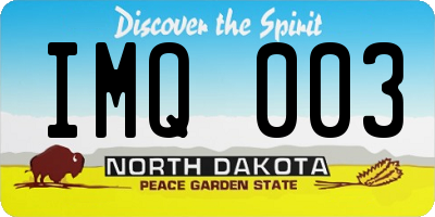 ND license plate IMQ003