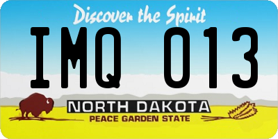 ND license plate IMQ013