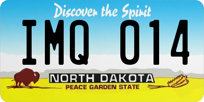 ND license plate IMQ014