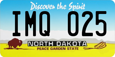 ND license plate IMQ025