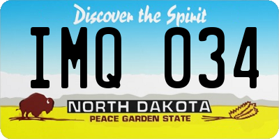 ND license plate IMQ034