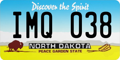 ND license plate IMQ038
