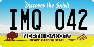ND license plate IMQ042