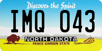 ND license plate IMQ043