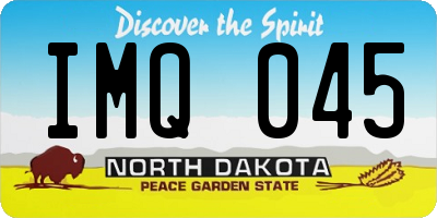 ND license plate IMQ045