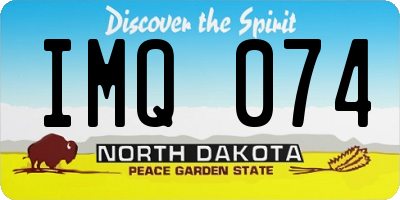 ND license plate IMQ074