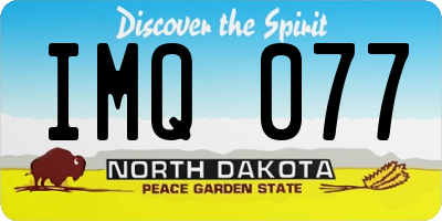 ND license plate IMQ077