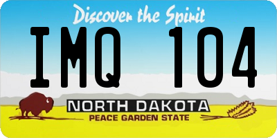 ND license plate IMQ104