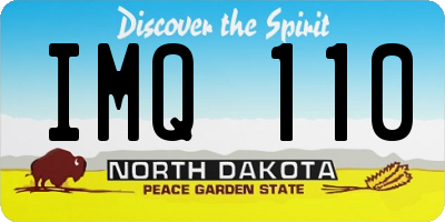 ND license plate IMQ110