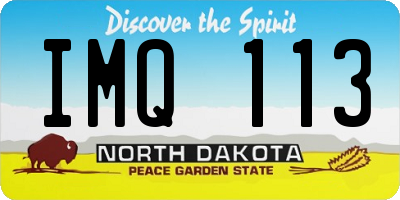 ND license plate IMQ113