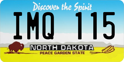 ND license plate IMQ115