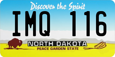 ND license plate IMQ116