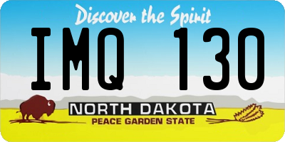 ND license plate IMQ130