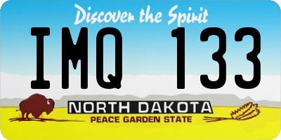 ND license plate IMQ133