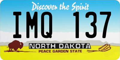 ND license plate IMQ137