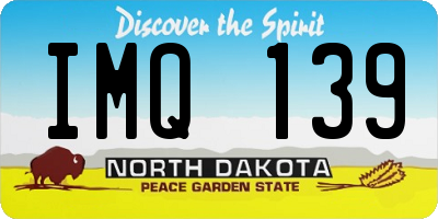 ND license plate IMQ139