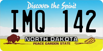 ND license plate IMQ142