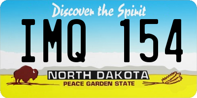 ND license plate IMQ154