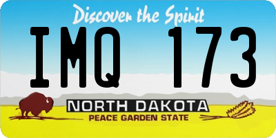 ND license plate IMQ173