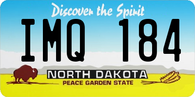 ND license plate IMQ184
