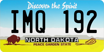 ND license plate IMQ192