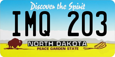 ND license plate IMQ203