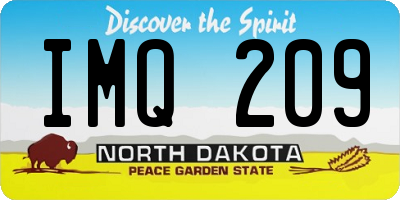 ND license plate IMQ209