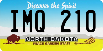 ND license plate IMQ210