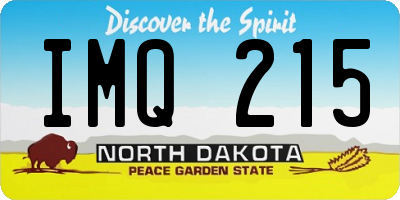 ND license plate IMQ215