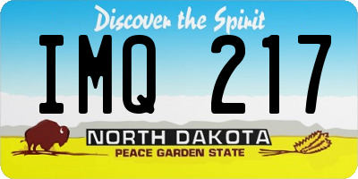 ND license plate IMQ217
