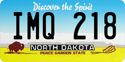 ND license plate IMQ218