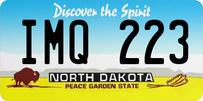 ND license plate IMQ223