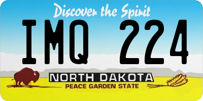 ND license plate IMQ224