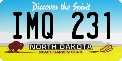 ND license plate IMQ231