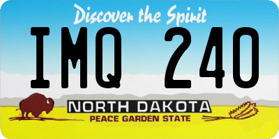 ND license plate IMQ240