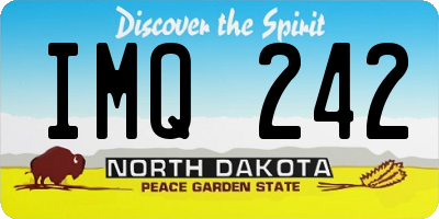 ND license plate IMQ242