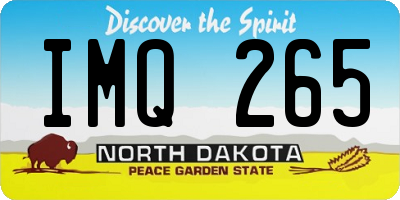 ND license plate IMQ265