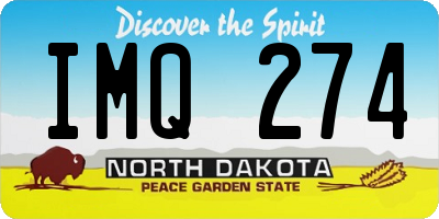 ND license plate IMQ274