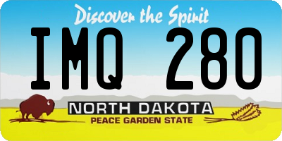 ND license plate IMQ280